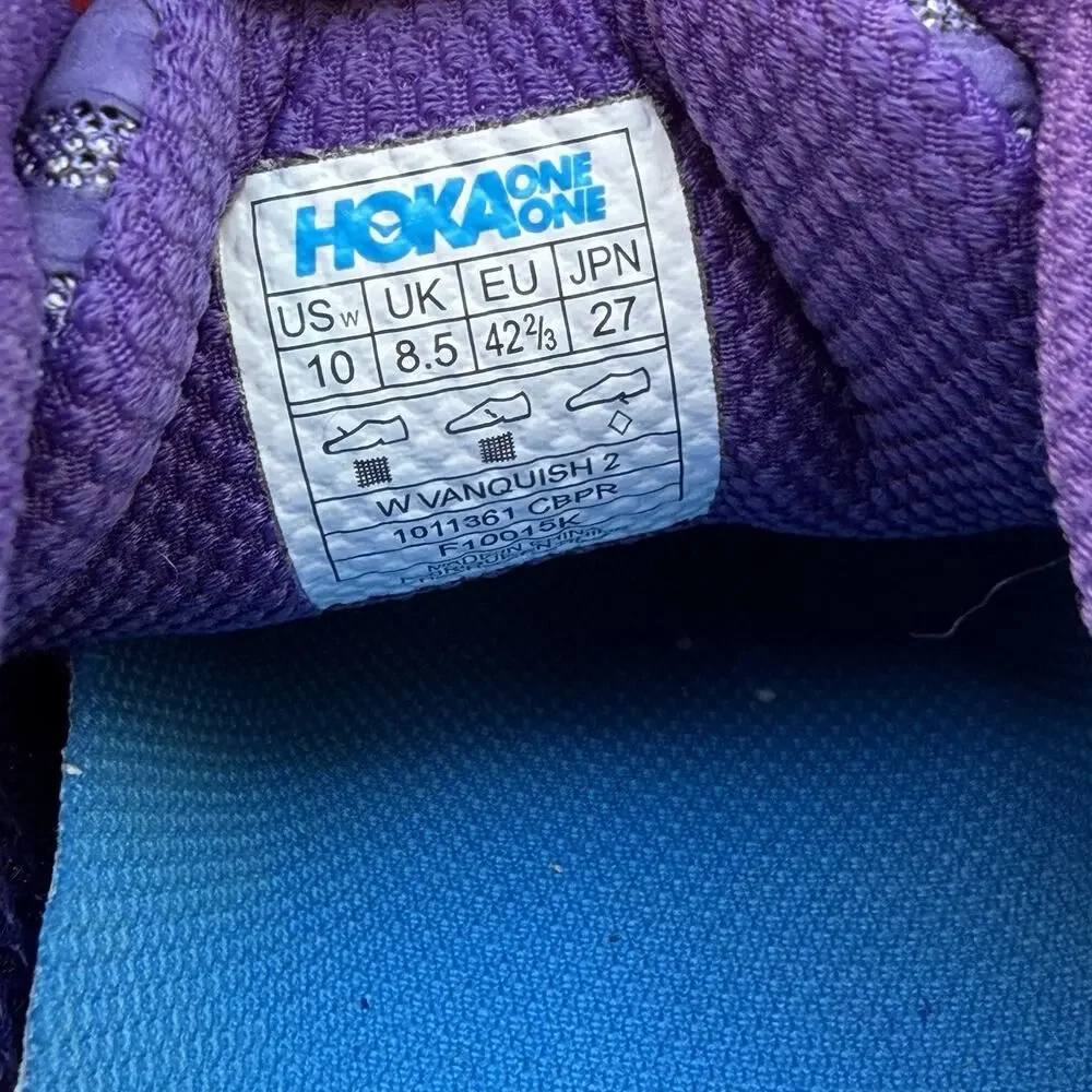 Hoka One One Vanquish 2 Women’s US 10 Purple Mesh Sneaker Athletic Shoe Classic